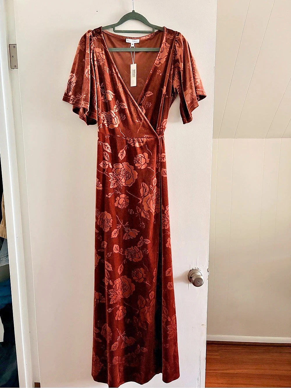 Baltic Born Floral Wrap Maxi Dress Rust Size Medium NWT